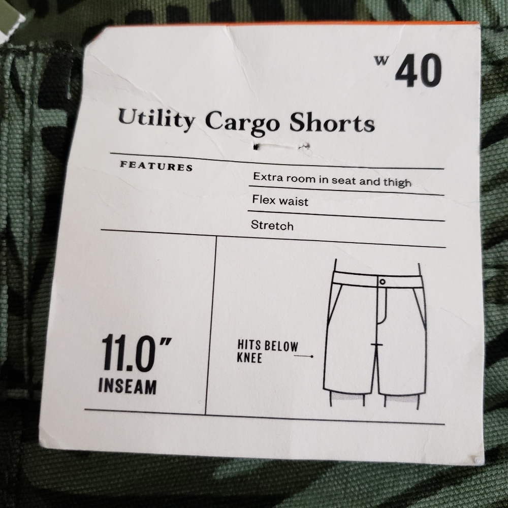 Goodfellow & Co Utility Cargo Shorts Men's 40 Waist Green Ferns Print NWT - Picture 4 of 10